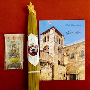 Honey Beeswax Yellow Candels  Jerusalem 33 Pure candles , blessed  and lited from Holy Sepulchre church Jerusalem