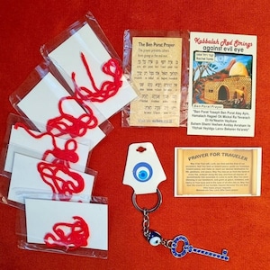 10 Jerusalem Ben porat  yoseph Kabbalah red string Rachel tomb evil eye, Kabblah Key Chein prayer for the travelers prayer