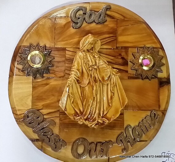 Blessing for home hand curved olive wood plaque wall decor Etsy