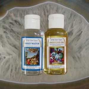 Anointing oil Frankincense, Myrrh,Spikenard Jerusalem 50 ml,1.7 oz and Jordan river Holy Water baptism site 50 ml,1.7 oz