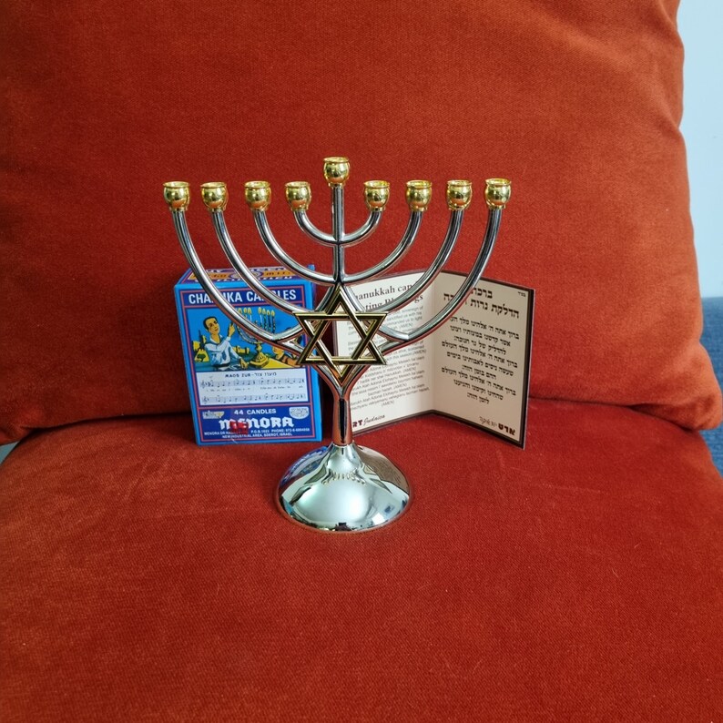 Chanukka Candleschanukkia Hanukia Menorah 9 Branches Hanukka Etsy