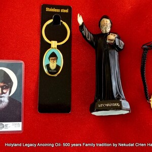 St. Charbel Makhlouf Youssef Antoun Estatua de resina Icono del monje católico maronita 10 cm, Llavero, pulsera, tarjeta