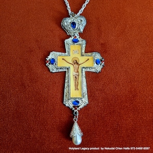 Pastor Priest XL Cross pendant necklace special Jerusalem Design a gift from the Holy Land