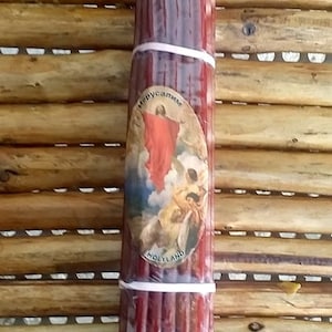 Jerusalem Red Candels 33 Pure Honey bee wax candles , blessed  and lited from Holy Sepulchre church Jerusalem