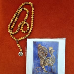 95 rosari bahá'í in legno d'ulivo e una piastrella stampata, regalo bahá'í da Haifa