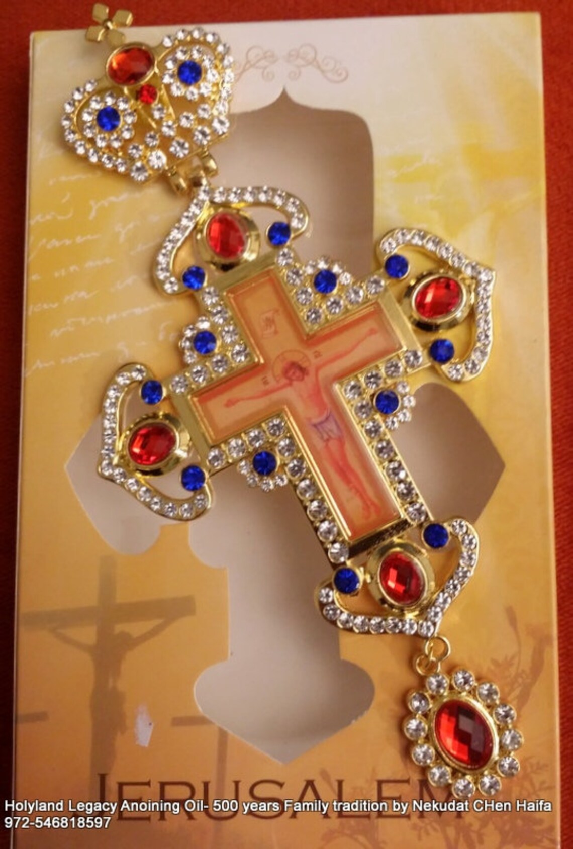 Smiffy's Ornate Silver Cross Pendant - Religious Costume Necklace For Monk, Priest, Nun