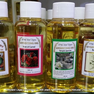 4 Anointing oil from Jerusalem pure fresh virgin olive oil Rose,Frankincense,Myrrh,Jasmine  100ml,3.38Oz,Huile d&#39;onction