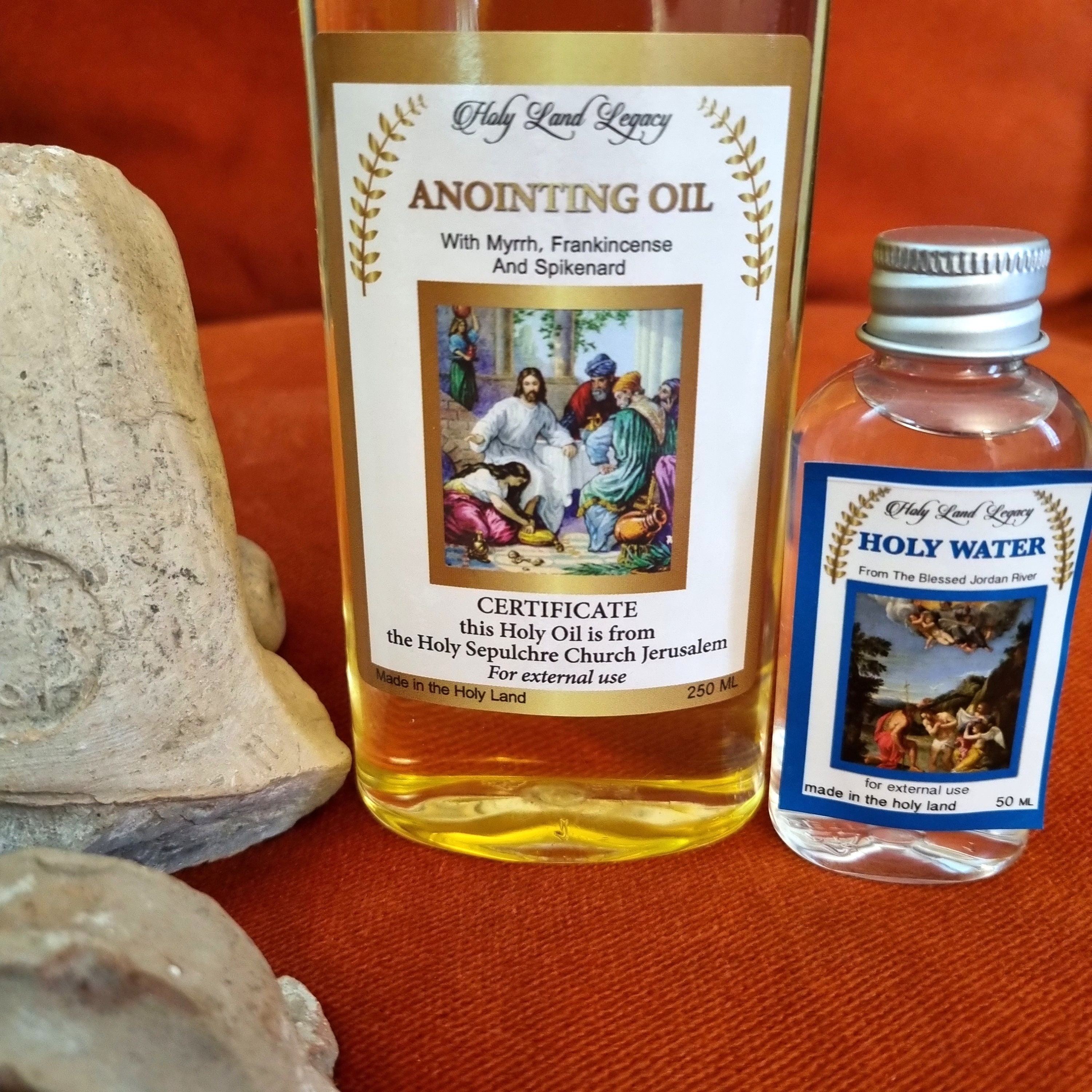 Anointing Oil From Jerusalem Pure Fresh Virgin Olive Oil Scented With  Frankincense,myrrh 250ml,8.45 Oz,huile D'onctionholy Water Gift 