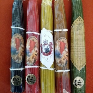 Purification 5 Honey Beeswax Candels  Jerusalem 33 Pure candles , blessed  and lited from Holy Sepulchre church Jerusalem