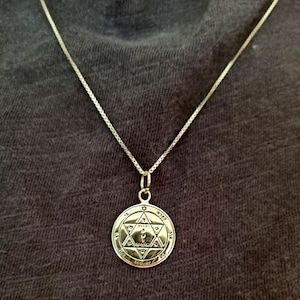 Silver 925 King Solomon seal Health Charm Amulet Talisman Kabbalah pendant gift