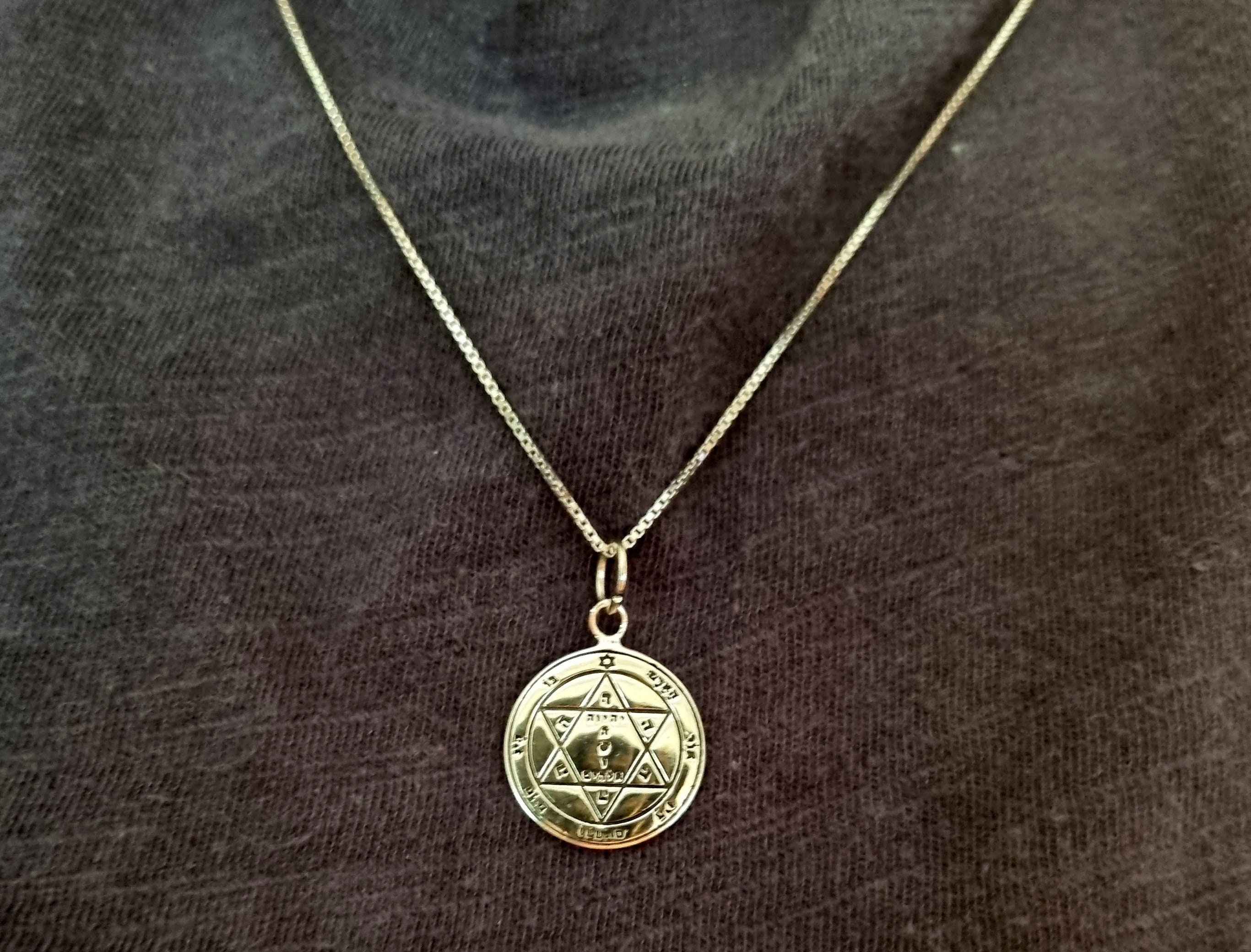 Silver 925 King Solomon seal Health Charm Amulet Talisman Kabbalah pendant gift