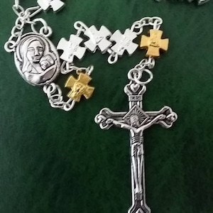 Jerusalem Mutter Maria Metall Kreuz String Rosenkranz Halskette mit heiligem Jerusalem Erde Terra Santa