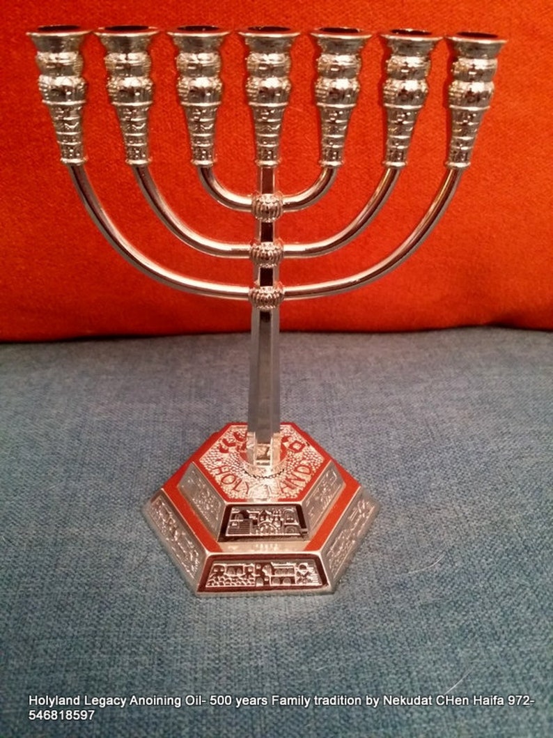 Menorah 7 branch Jerusalem design Judaica symbol gift from Etsy