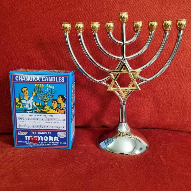 Chanukka Candleschanukkia Hanukia Menorah 9 Branches Hanukka Etsy