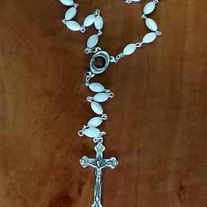5 Jerusalem Rosenkranz Halskette mit Maria Symbol und heiligem Jerusalem Boden Terra Santa