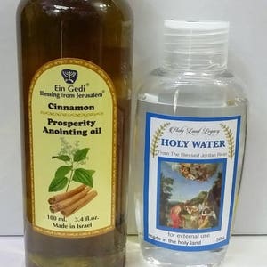 Cinnamon Prosperity Anointing Oil 100 ml,3.4 fl.oz From Holyland Jerusalem and Jordan river holy water 50 ml,1.7 oz