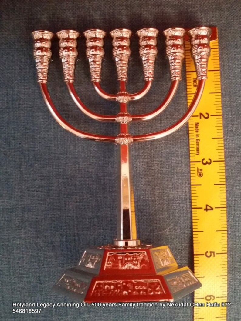 Menorah 7 branch Jerusalem design Judaica symbol gift from Etsy