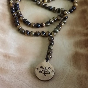Baha&#39;i 95 prayer beads gemstone Tiger eye &quot;Ringstone&quot;&quot; symbol 95 beads Bahai gift from Haifa