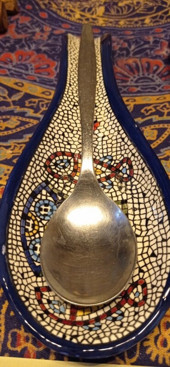 Jerusalem made Armenian Ceramic Spoon Rest Handmade Kitchen Etsy