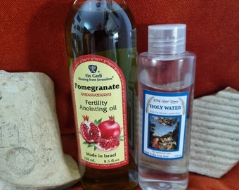 Pomegranate Fertility Anointing Oil 250 ml,8.5 fl.oz From Holy Land Jerusalem and Jordan river holy water 100 ml,3.4 oz