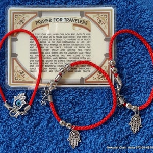 3 cordas vermelhas Rachel túmulo mau olhado, + 5 cordas vermelhas + carteira de oração para os viajantes, frete grátis
