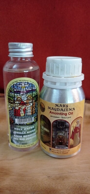 Mirra Mary Magdalena of Jerusalem Myrrh oil Anointing oil safe Metal bottle Myrrh oil +Holy water 100 ml each