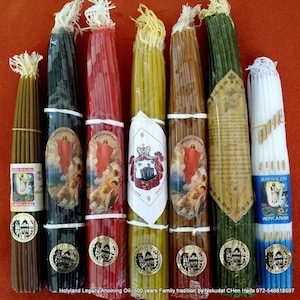 Purification 7 Honey Beeswax Candels  Jerusalem 33 Pure candles , blessed  and lited from Holy Sepulchre church Jerusalem