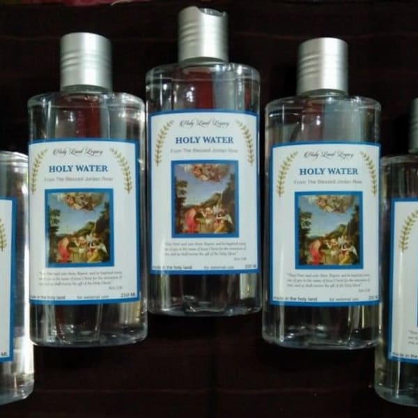 5 Holy water from Blessed Jordan River Baptism site ,purified 250 ml ,8.48 oz each FREE SHIPPING