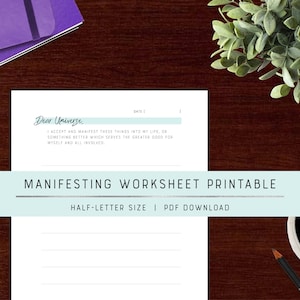 Full Moon Intention Setting Worksheet | Manifesting | New Moon | Printable