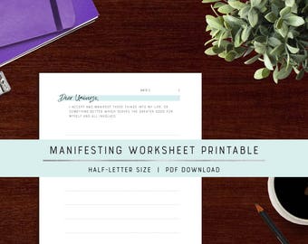 Full Moon Intention Setting Worksheet | Manifesting | New Moon | Printable