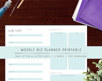 Weekly Biz Planner for Entrepreneurs & Boss Ladies | Printable