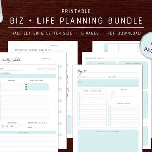 Biz + Life Planning Bundle | Daily, Weekly, Monthly Spread + Project Planner | Printable