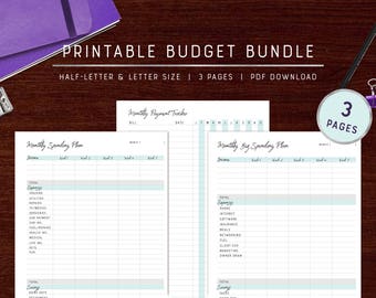 Budgets Bundle | Business + Personal Spending Plan Worksheet + Bill Tracker | Printable