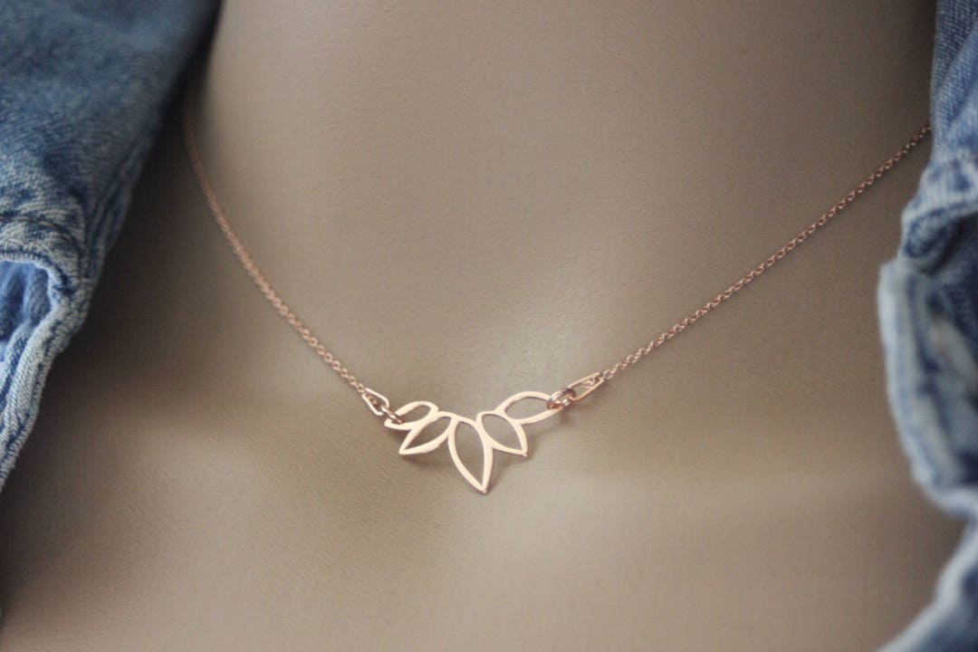 Minimalist Necklace in Sterling Silver Plated Rose Gold 18k - Etsy