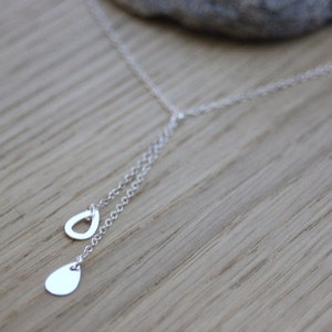 Minialist Sterling Silver Tie Necklace Drop Pendant image 2