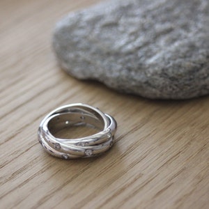 Ring 3 rings in sterling silver wedding ring style
