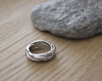 Ring 3 rings in sterling silver wedding ring style