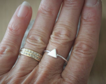 Triangle silver sterling ring
