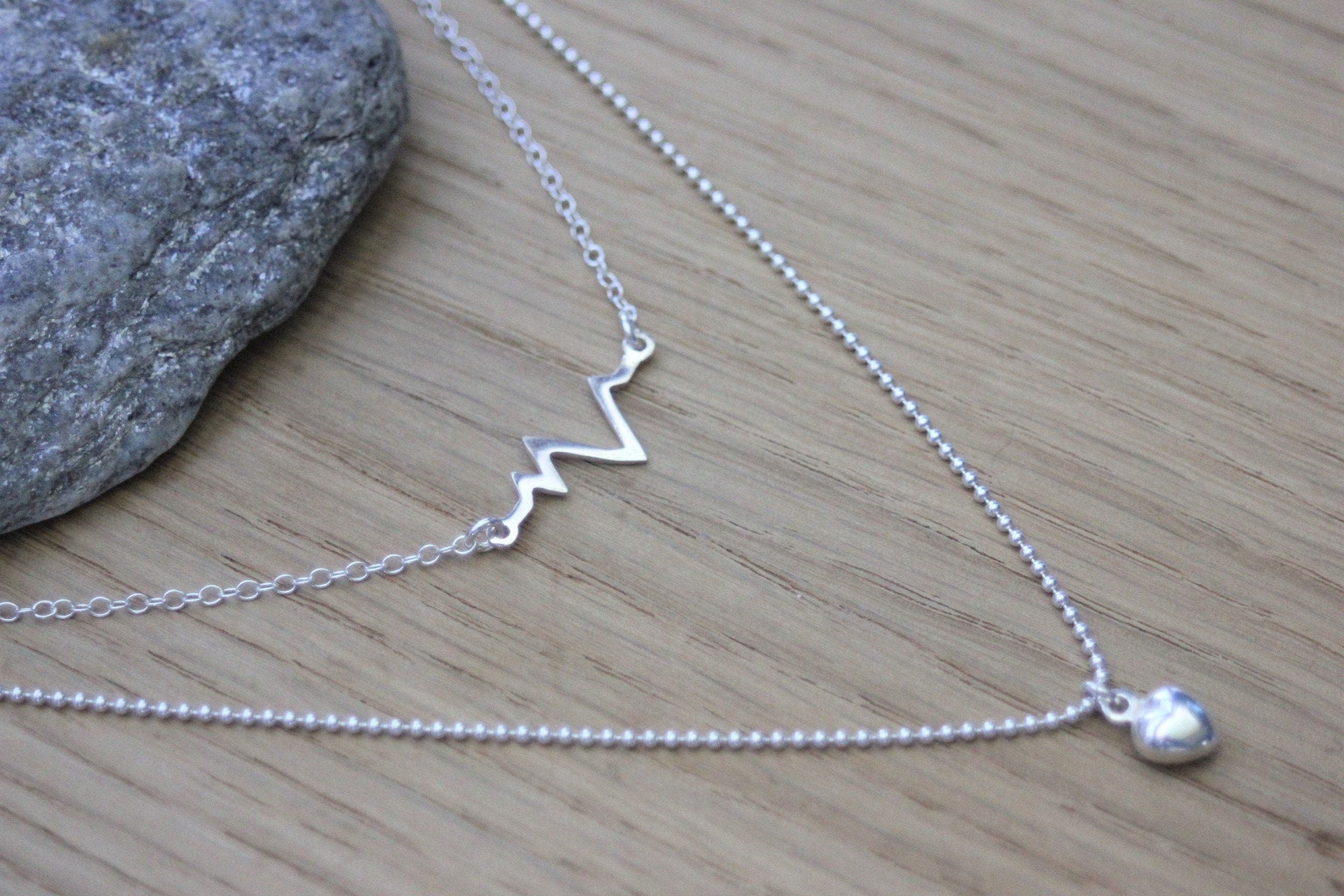 Collana Lunga Donna In Argento 925 Con Ciondolo Cuore E Zirconi - Regolabile 30 Pollici - 2
