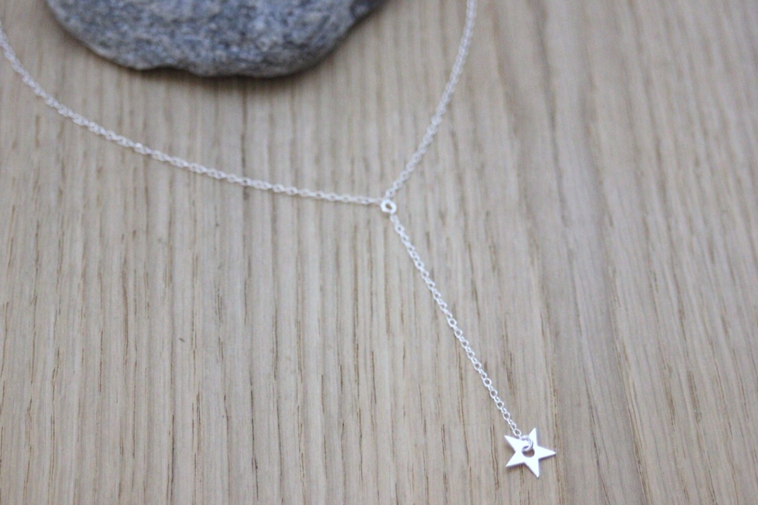 Sterling Silver Tie Necklace Star Pendant - Y Necklace - Etsy