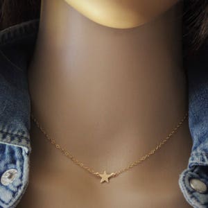 Minimalist Little star Gold Filled choker Necklace image 6
