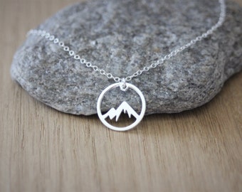 Minimalist Necklace Sterling Silver Snow Mountain Pendant