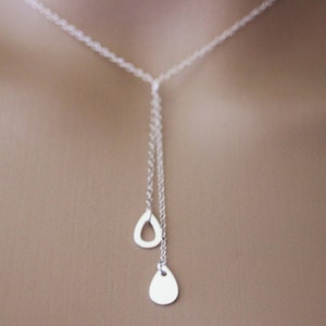 Minialist Sterling Silver Tie Necklace Drop Pendant image 5