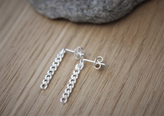 Boucles D'oreilles Vintage En Argent Massif 925 - Occasion En Bon état