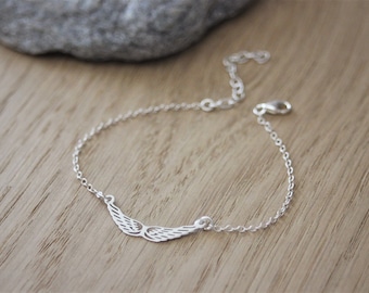 Angel wings silver sterling bracelet bracelet