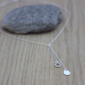 Minialist Sterling Silver Tie Necklace Drop Pendant image 4