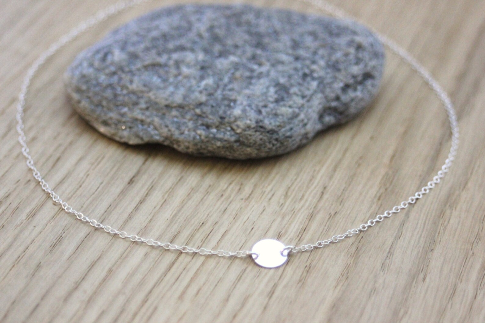 Collier minimaliste ras de cou en argent massif 925 avec - Etsy France