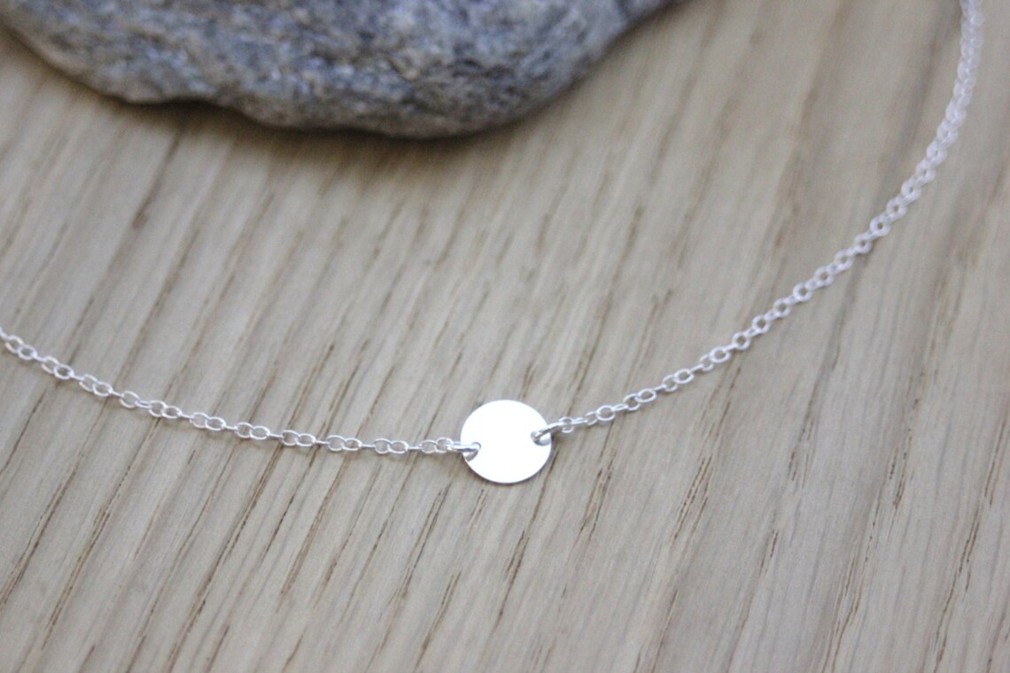Collier minimaliste ras de cou en argent massif 925 avec - Etsy France