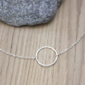 Minimalist and geometric sterling silver choker necklace ring pendant 2cm image 5