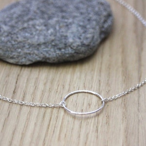 Minimalist and geometric sterling silver choker necklace ring pendant 2cm image 7